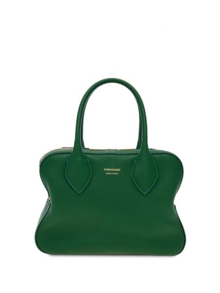 Leder shopper handtasche Ferragamo grün