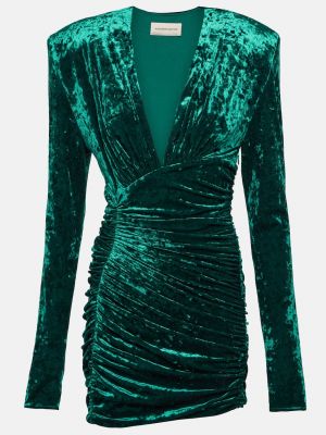 Бархатное платье мини Alexandre Vauthier зеленое