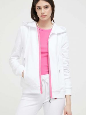 Pamučna hoodie s kapuljačom Love Moschino bijela