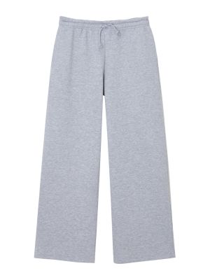 Меланжирани широки панталони тип „марлен“ Pull&bear сиво