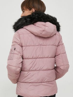 Kapucnis téli kabát Alpha Industries rózsaszín