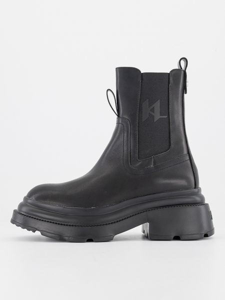 Кожаные ботинки челси на каблуке Karl Lagerfeld черные