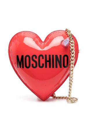 Чанта за ръка с принт със сърца Moschino
