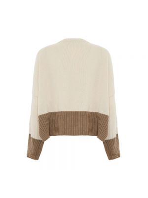 Sweter z wełny merino oversize Akep biały