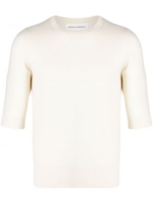 Maglione di cachemire a maniche corte Extreme Cashmere bianco