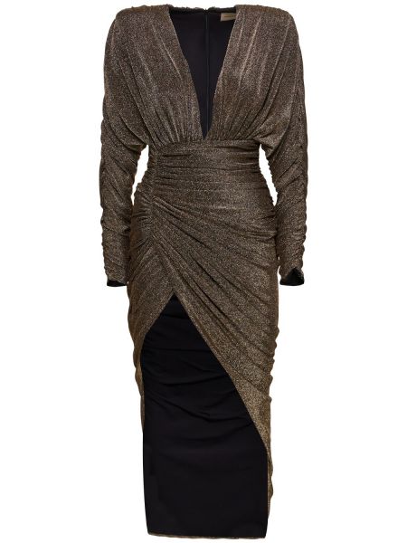 Μάξι φόρεμα από ζέρσεϋ ντραπέ Alexandre Vauthier χρυσό
