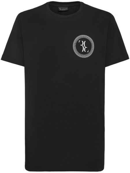 Kokvilnas t-krekls ar apdruku Billionaire melns