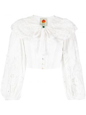 Блуза с дантела Farm Rio бяло