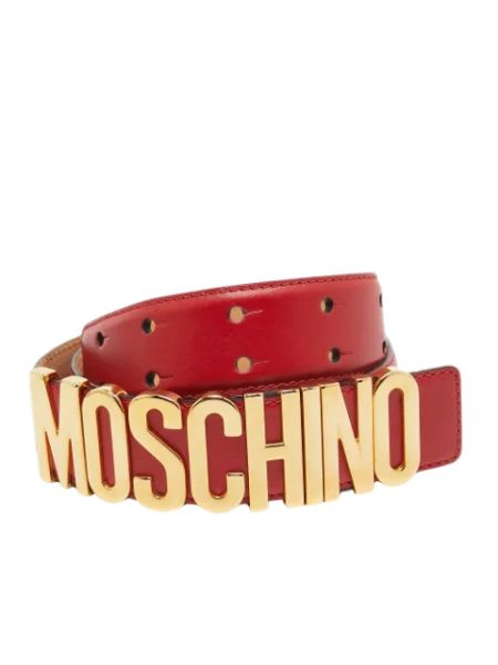 Pasek skórzany Moschino Pre-owned czerwony