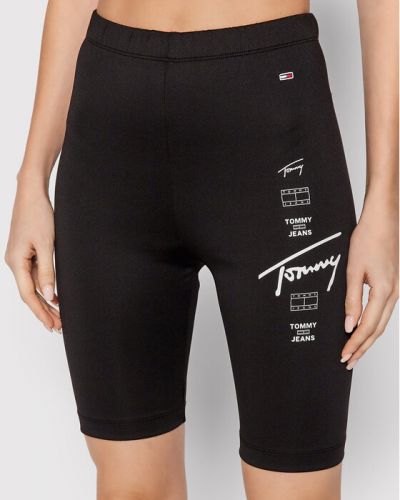 Slim fit priliehavé športové šortky Tommy Jeans čierna