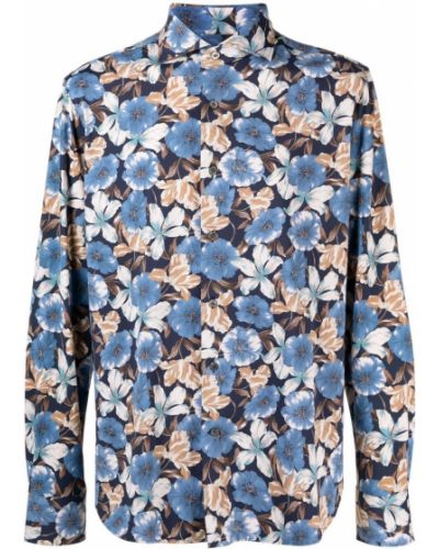 Camisa de flores con estampado Orian azul