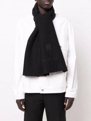 Echarpe brodée en laine en cachemire Givenchy noir