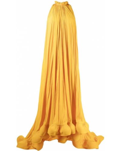 Večernja haljina s volanima Lanvin žuta