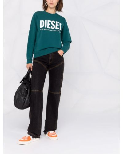 Jersey con estampado de tela jersey Diesel verde