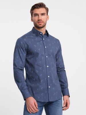 Bavlnená slim fit priliehavá košeľa Ombre modrá
