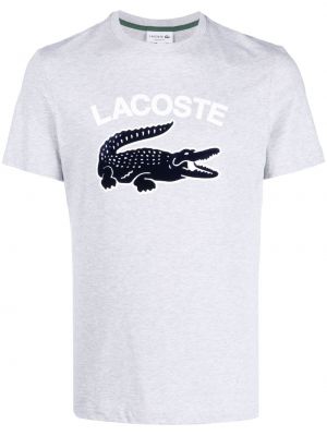 Tričko s potlačou Lacoste sivá