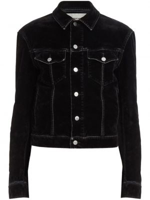 Aksamitna kurtka jeansowa Ferragamo czarna