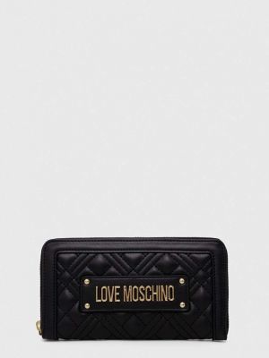 Pikowany portfel na zamek Love Moschino czarny