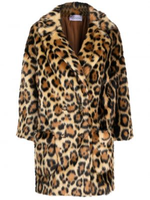 Krzneni kaput s printom s leopard uzorkom Red Valentino