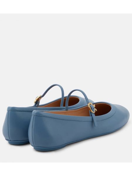 Pantofi cu toc din piele Gianvito Rossi albastru