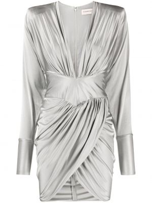 Drapované koktejlové šaty Alexandre Vauthier stříbrné