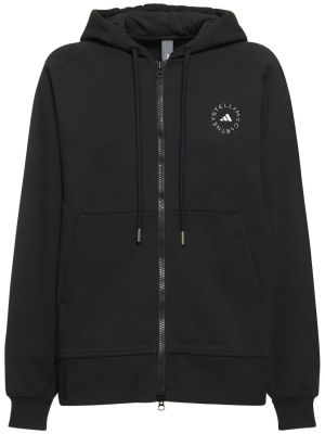 Kapučdžemperis ar rāvējslēdzēju Adidas By Stella Mccartney melns