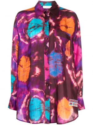 Tie-dye raštuota marškiniai Zimmermann violetinė