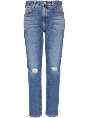 Skinny fit-jeans med sliten Ag Jeans blå