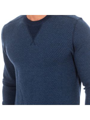 Sweter z okrągłym dekoltem Hackett niebieski