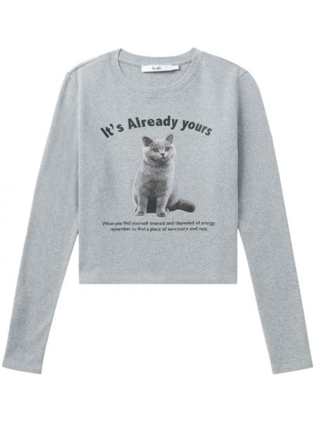 Sweatshirt aus baumwoll mit print B+ab grau