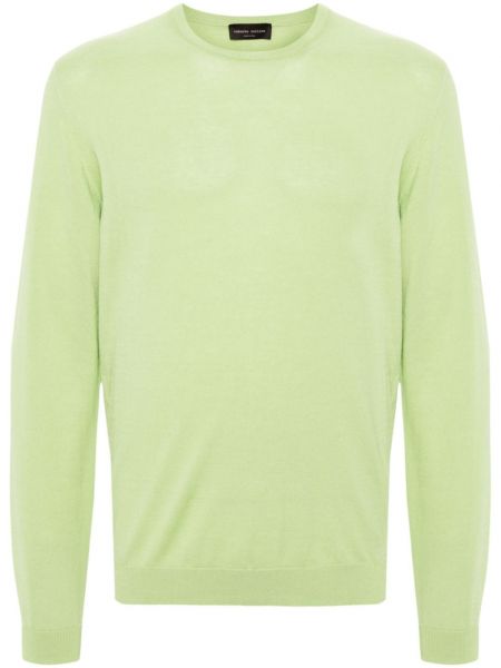 Bombažni pulover Roberto Collina zelena