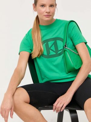 Tricou din bumbac Karl Lagerfeld verde