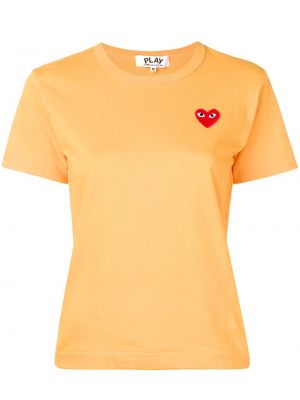 Camiseta con corazón Comme Des Garçons Play naranja