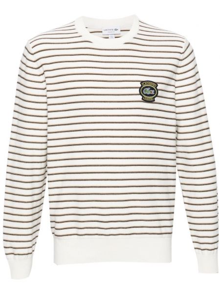 Bombažni pulover Lacoste bela