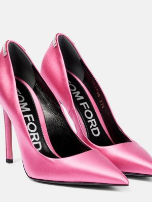 Pantofi cu toc din satin Tom Ford roz