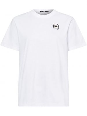 Памучна тениска Karl Lagerfeld бяло
