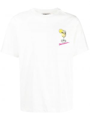 Тениска с принт Fiorucci бяло