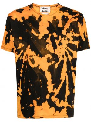 T-shirt con stampa con scollo tondo tie-dye Stain Shade nero