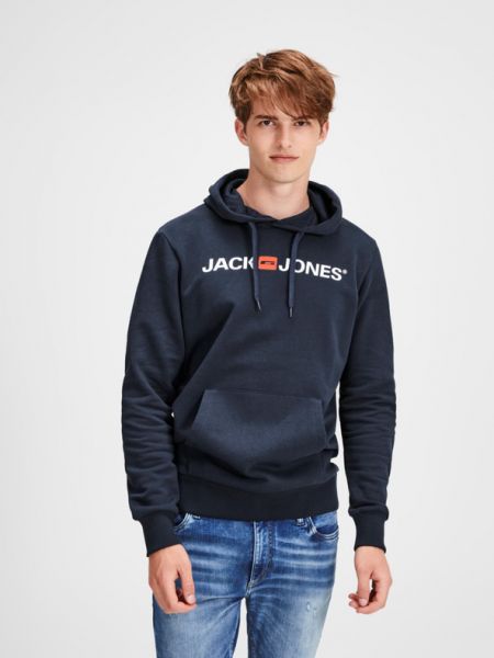 Bluza z kapturem Jack & Jones niebieska