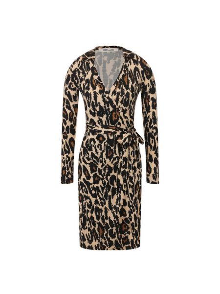 Шелковое платье Diane Von Furstenberg, коричневое