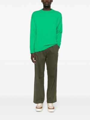 Sweter z kaszmiru z okrągłym dekoltem Laneus zielony
