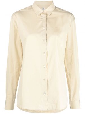 T-shirt en coton avec manches longues Toteme beige