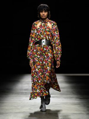 Midi obleka s cvetličnim vzorcem Christopher Kane