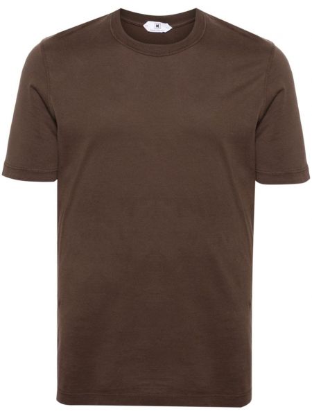 Βαμβακερή μπλούζα με στρογγυλή λαιμόκοψη Kired καφέ