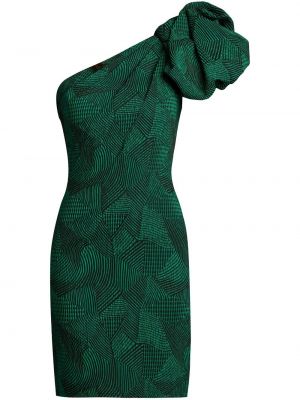 Koktejl obleka z puhastimi rokavi Tadashi Shoji zelena