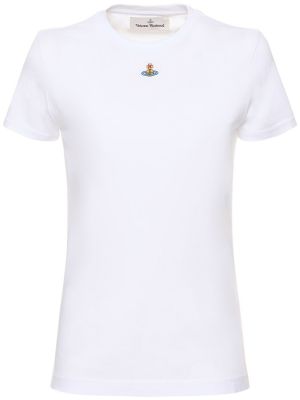 Koszulka bawełniana z dżerseju Vivienne Westwood biała