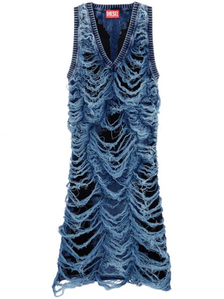 Φόρεμα με φθαρμένο εφέ Diesel μπλε