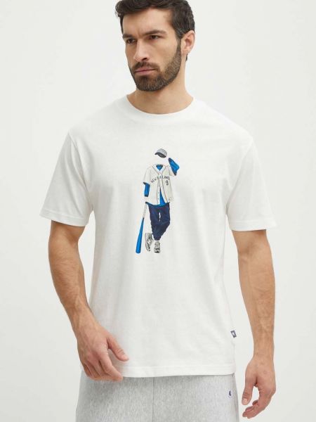 Pamučna majica New Balance bež