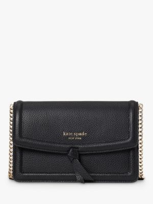 Кожаная сумка на цепочке Kate Spade New York черная