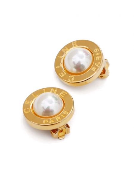 Boucles d'oreilles avec perles Céline Pre-owned doré